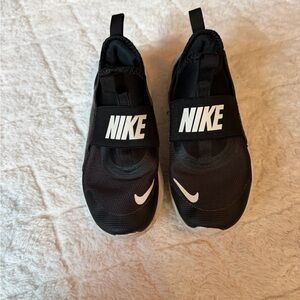 Nike Kids Black Slip-On Sneakers with White Logo